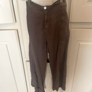 Brand New With Tags. XCVI cropped pants. Brown Size Small.